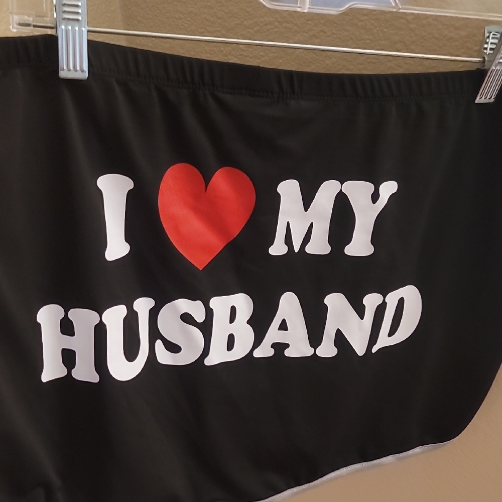 Plus Size "I Love My Husband" Dolphin Shorts ❤️🖤